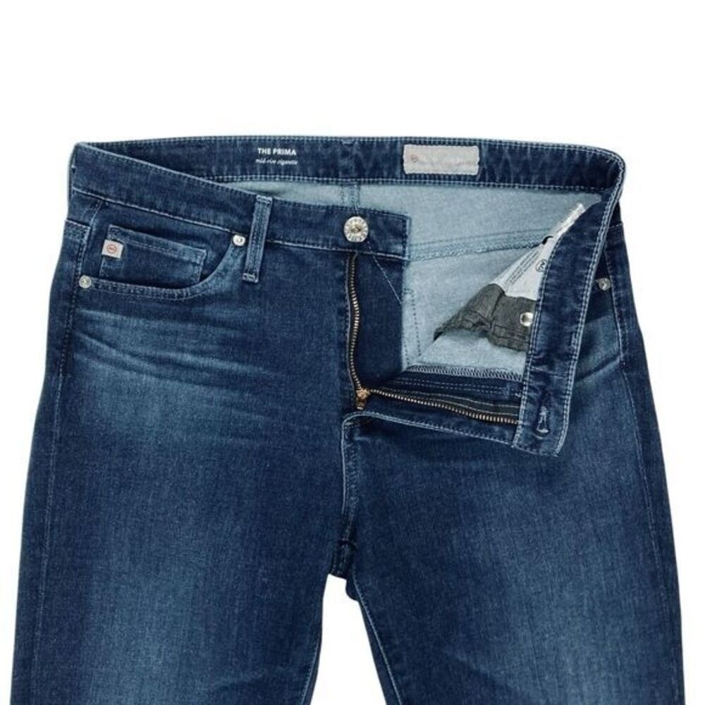 AG Adriano Goldschmied The Prima Mid Rise Cigarette Jeans Womens 27 Blue Denim - Picture 4 of 14